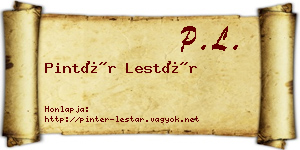 Pintér Lestár névjegykártya